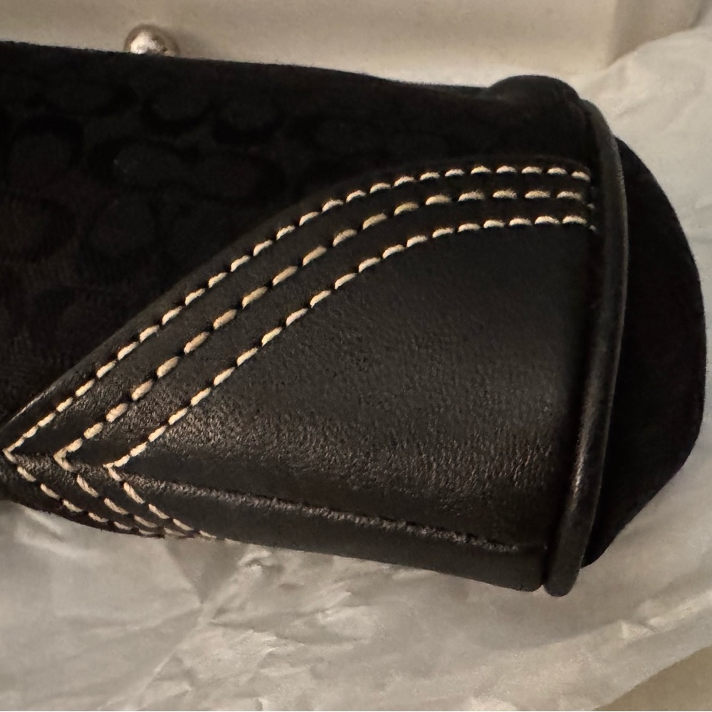 Coach rare vintage Y2K Soho Kisslock Wristlet signature jacquard leather - Picture 8 of 17